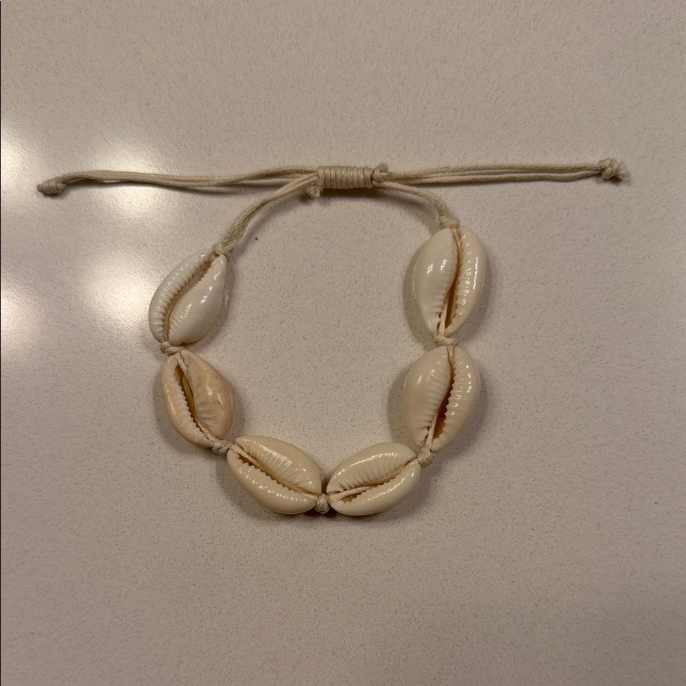 Shell Bracelet with Adjustable Cord